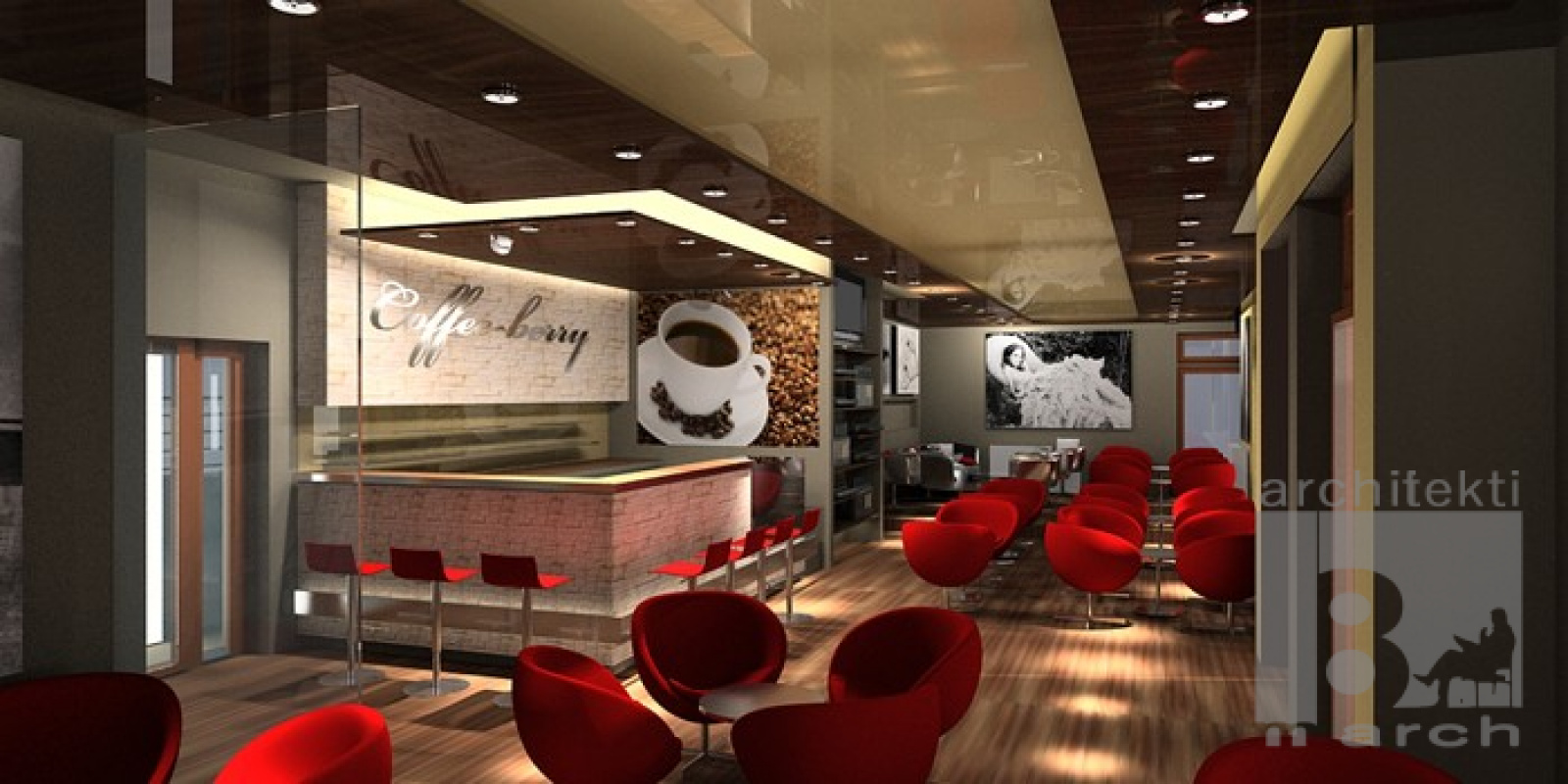 interiéry - zoznam / Návrh kaviarne Coffee- berry - foto interiéry - zoznam / Návrh kaviarne Coffee- berry - foto