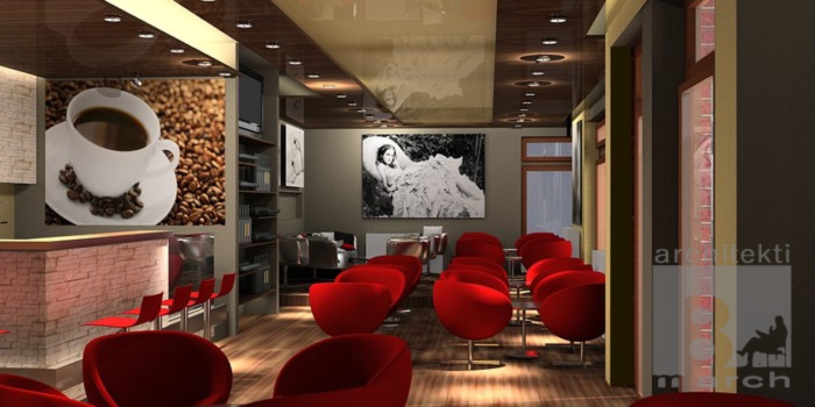 interiéry - zoznam / Návrh kaviarne Coffee- berry - foto interiéry - zoznam / Návrh kaviarne Coffee- berry - foto