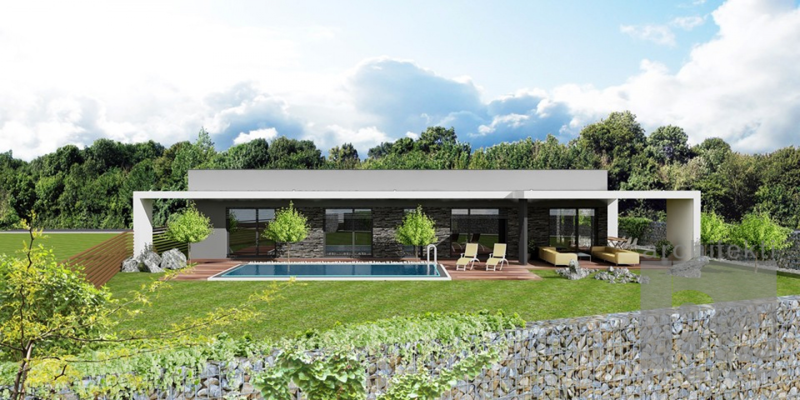 domy - zoznam / Moderný bungalov G8 - foto domy - zoznam / Moderný bungalov G8 - foto