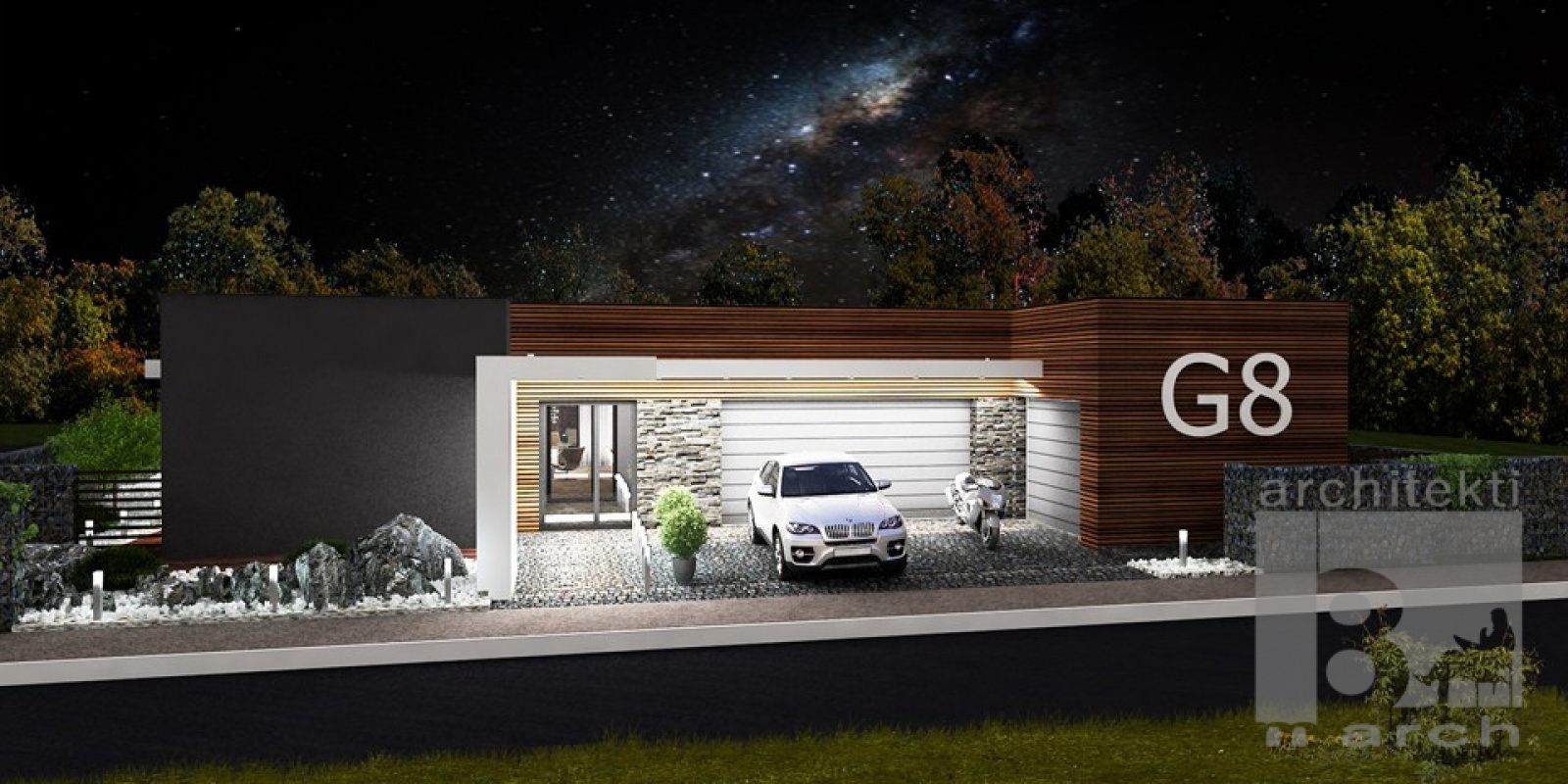 domy - zoznam / Moderný bungalov G8 - foto domy - zoznam / Moderný bungalov G8 - foto