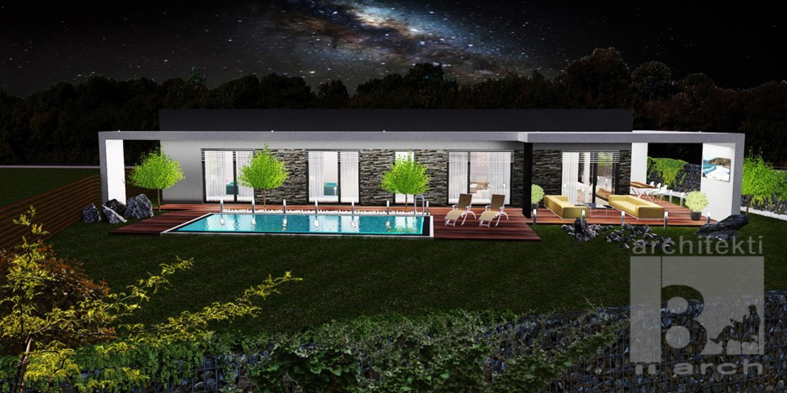 domy - zoznam / Moderný bungalov G8 - foto domy - zoznam / Moderný bungalov G8 - foto