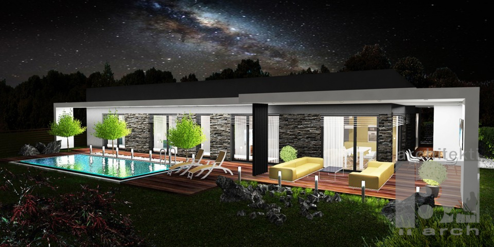 domy - zoznam / Moderný bungalov G8 - foto domy - zoznam / Moderný bungalov G8 - foto