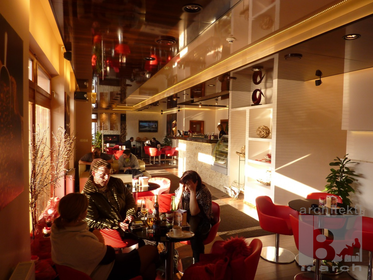 Finálny interiér po dokončení prác. Referenčné projekty / Realizácia kaviarne Coffee- Berry - foto Referenčné projekty / Realizácia kaviarne Coffee- Berry - foto